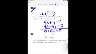 MARCH 2021 SAT (US) — Math NO CALCULATOR Question #19 (Systems of Equations)