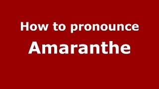How to pronounce Amaranthe