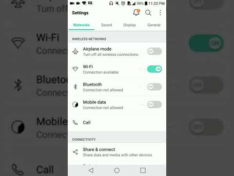 how to turn on / off airplane mode in settings on lg styles 2 pro