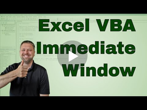 Excel VBA Visual Basic Editor Immediate Window