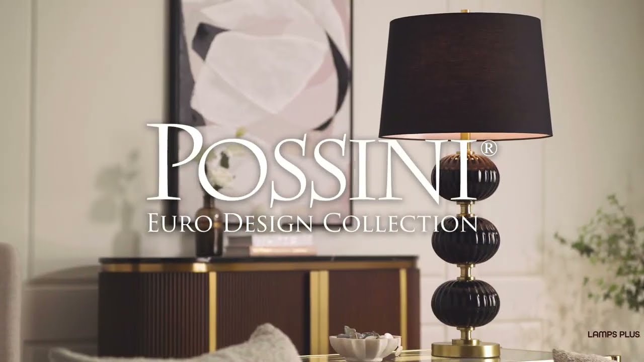 Video 1 Watch A Video About the Possini Euro Grace Black Glass Table Lamp