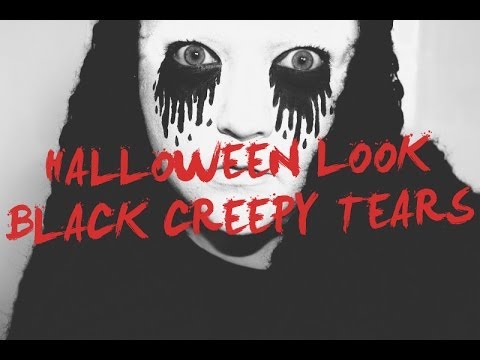 ♡ HALLOWEEN LOOK - BLACK CREEPY TEARS ♡