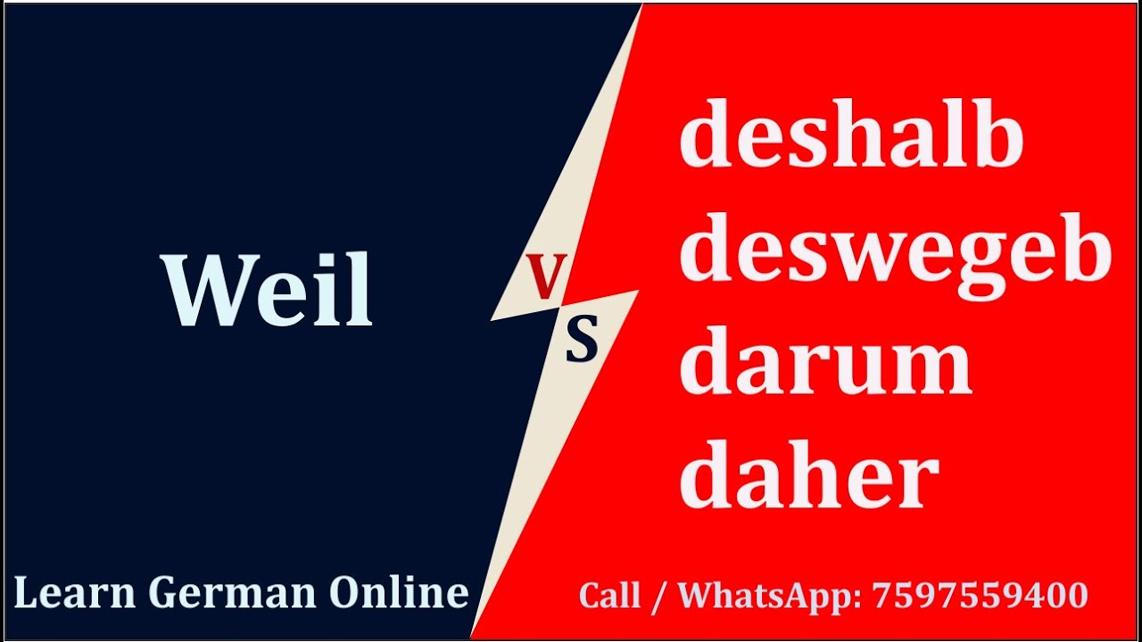 Weil vs Deshalb/deswegeb/darum/daher Learn German Intermediate course Level B1 Accredited