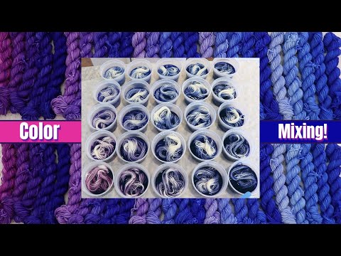 Dyepot Weekly #345 - Color Mixing Extreme Blue and Pink Orchid for 25 Different Yarn Mini Skeins