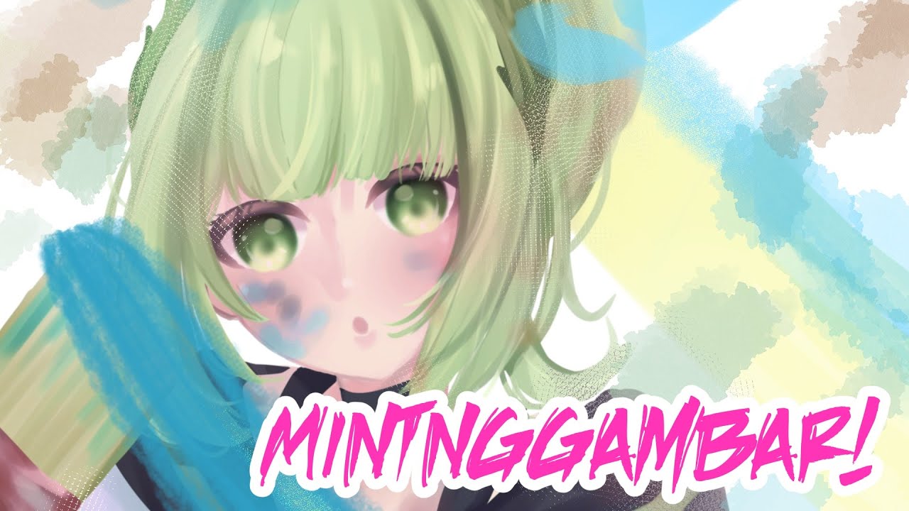 【MINTNGGAMBAR】Drawing Character from Letter "A" 【MINTCHAN - Vtuber Indonesia】