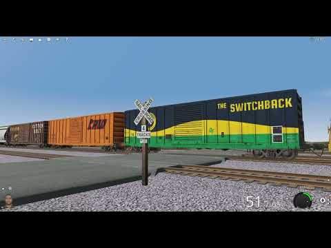 TRS22 Union Pacific freezer and manifest train run thru the yard with a CREX Citirail locomotive