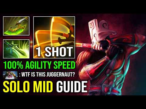 HOW TO SOLO MID JUGGERNAUT 100% Max Agility Speed 1 Shot Crit Slash Hard Carry Dota 2