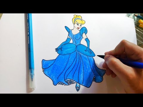 Comment dessiner la princesse Cendrillon en couleur