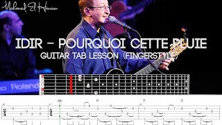 Idir - Pourquoi cette pluie Guitar Solo &amp; Arpeggio Lesson Tab