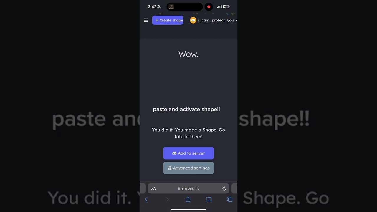 making a shapes.inc bot bc i got asked how to