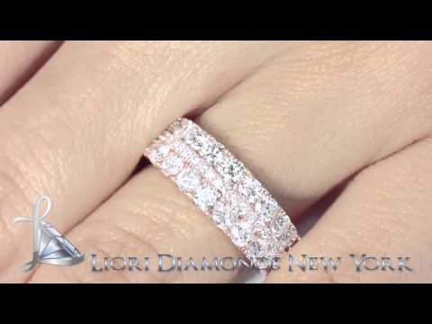 WBAJ-009 - 2.45 Carat F-VS Micro Pave Diamond Wedding Band 14k Rose Gold Anniversary Ring