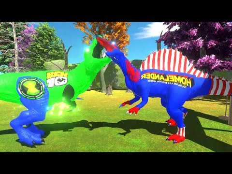 BEN 10 T-REX FLOREST DEATH RUN - Animal Revolt Battle Simulator