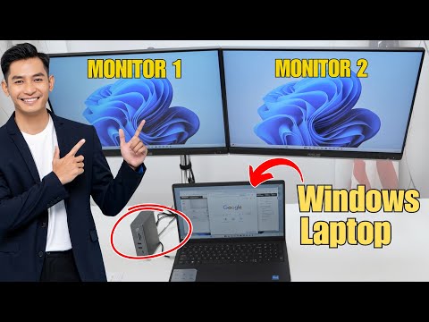Laptop Docking Station Dual Monitor Setup - It Works with Dell, Lenovo, HP, Acer, ASUS and Samsung.