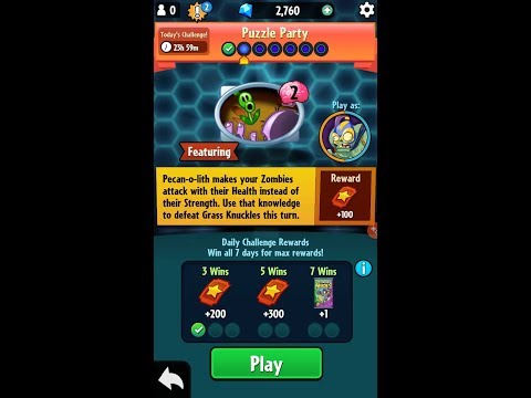 Puzzle Party 10/07/19 - Plants vs Zombies Heroes Daily Challenge