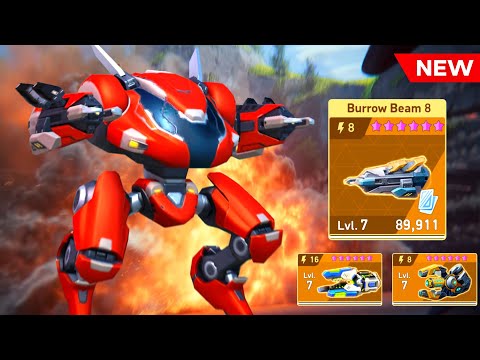 New Weapon BURROW BEAM 8 vs Graviton Beam 16 vs Particle Beam 8 - Lancer - Mech Arena