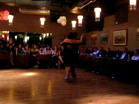  Corina de la Rosa  and  Julio Balmaceda  are  dancing  to  the  tango  "  La Bruja  "
