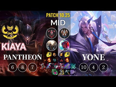 GAM Kiaya Pantheon vs Yone Mid - KR Patch 10.25