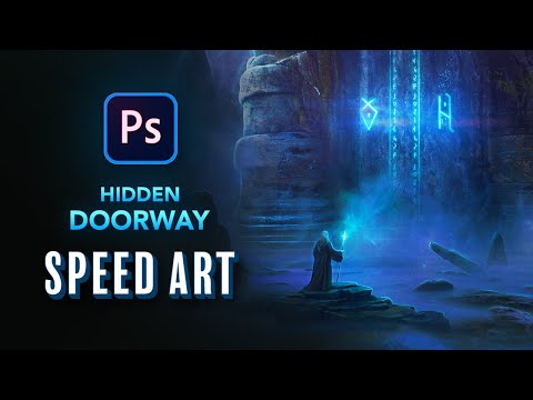 Creating a MAGICAL HIDDEN DOORWAY in Photoshop - Fantasy speed art!