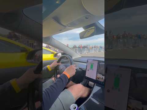 Tesla Model 3 Performance beating a Corvette C8 #tesla #model3 #corvette #c8 #dragrace #beat #launch