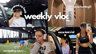 weekly vlog: i sprained my back, more house hunting 🏠 navigating injury, *dramatic tears lol*