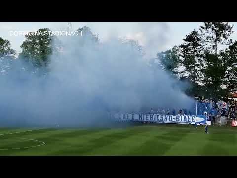 "LUBUSKIE CAŁE NIEBIESKO-BIAŁE" - oprawa Stilonu Gorzów w meczu z Odrą Wodzisław 13.05.2023