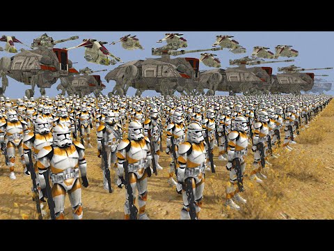 Full-Scale Clone Army DEATH CHARGE Invasion of DROID CITY! - Men of War: Star Wars Mod