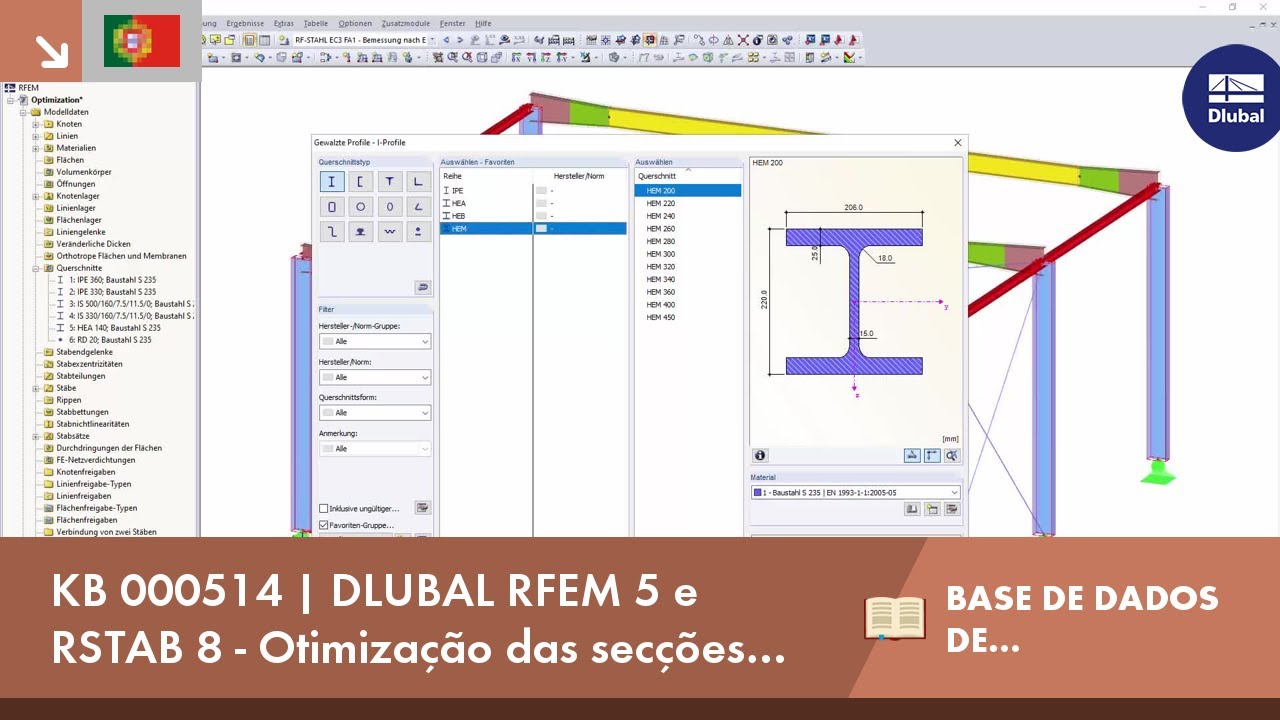 KB 000514 | DLUBAL RFEM 5 e RSTAB 8 - Otimização das secções melhorada