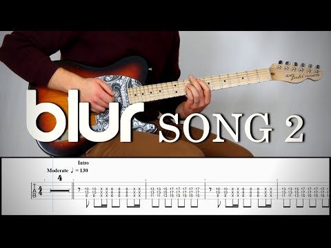 BLUR - SONG 2 | Guitar Cover Tutorial (FREE TAB)