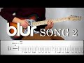 BLUR SONG 2 Guitar Cover Tutorial FREE TAB