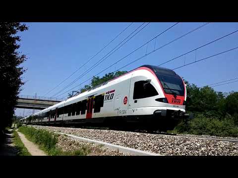 ETR.524 TILO IN DOPPIA DI TRENORD E SBB TRANSITA A LENTATE (Monza) 7 - 7 - 2017