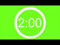 120 Second Green Screen Countdown Timer white 2:00 minutes