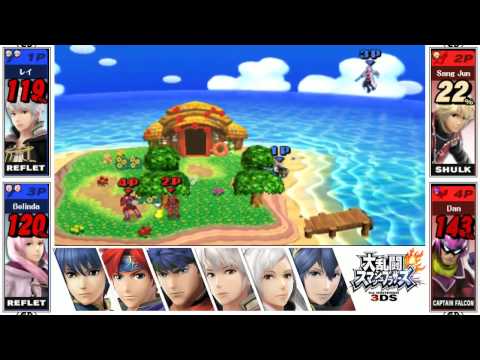 Super Smash Bros. for 3DS (Serenes Forest): Rufurufu Team Match 3 with Boron and Co. (No Commentary)