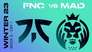 LEC Winter Split 2023 - W3D1 - FNC vs MAD