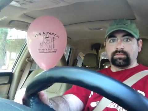 Helium balloon in a car