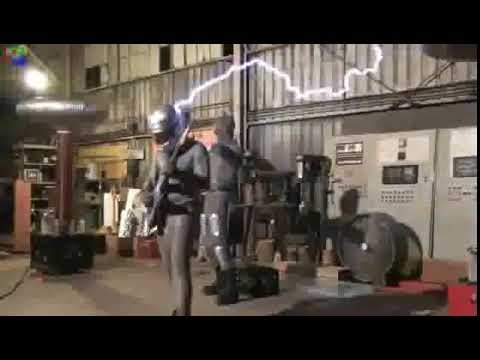 ArcAttack Iron Man - First lightning guitar test with Tesla coils