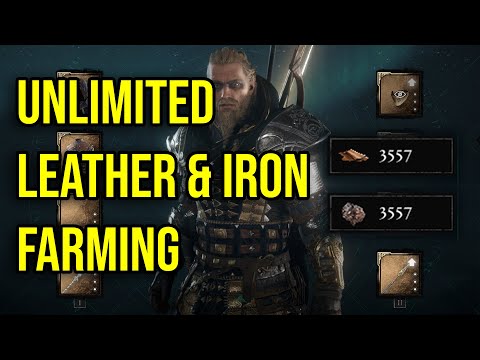 AC VALHALLA BEST IRON & LEATHER FARM -  UNLIMITED IRON & LEATHER EASY!!! (STILL WORKING 2021)