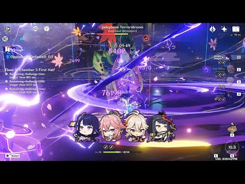 Abyss 3.3 Floor 12 Top | Mono Electro team Continuous Speedrun 60 sec.