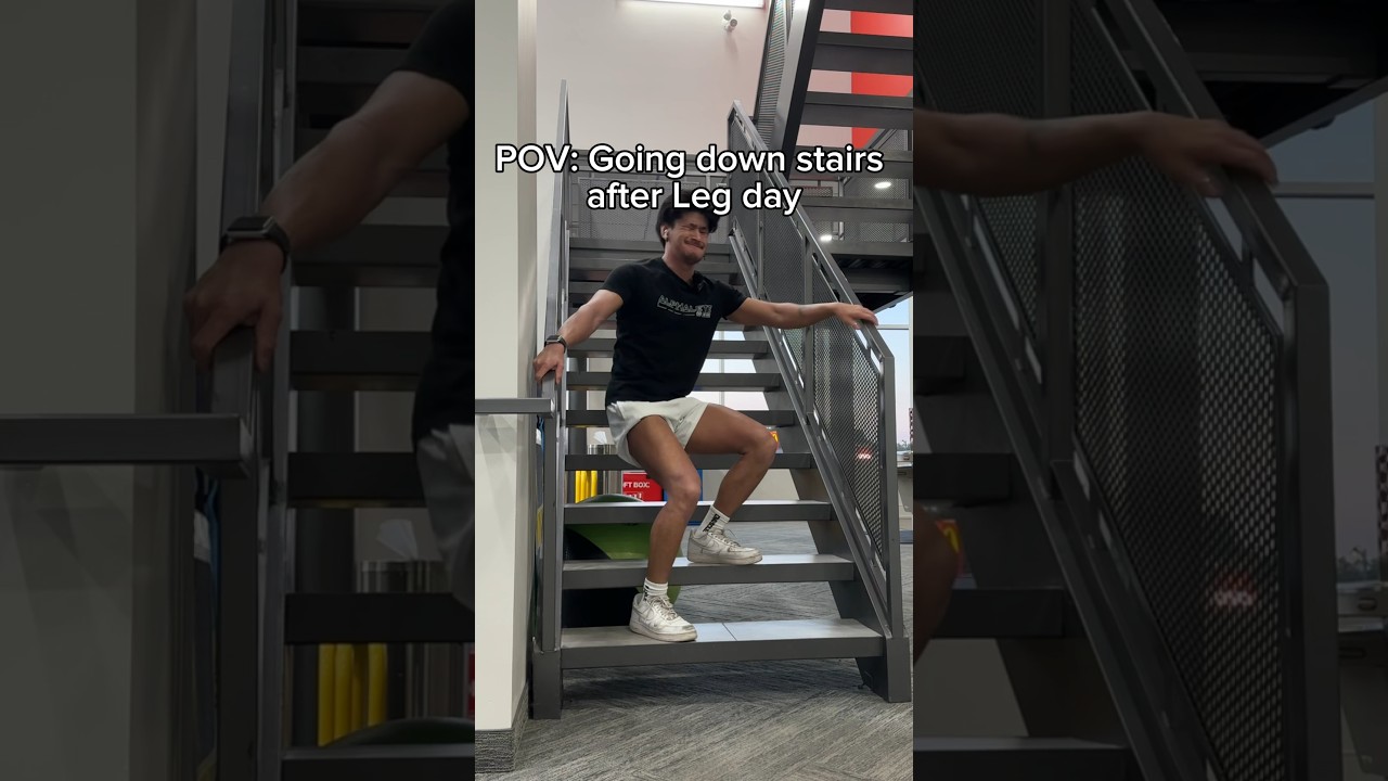 Going down stairs after Leg Day be like… #shorts