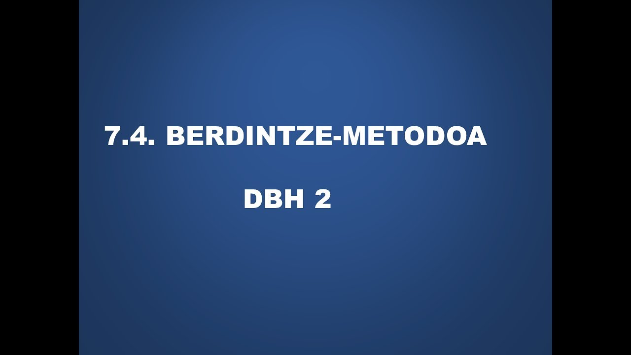 20704 Berdintze-metodoa