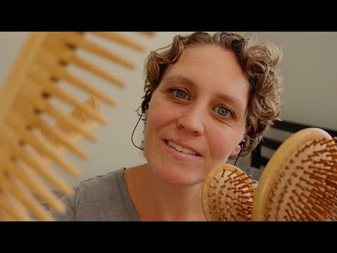 ASMR Wooden Brush Sounds and Brushing Your Hair |...