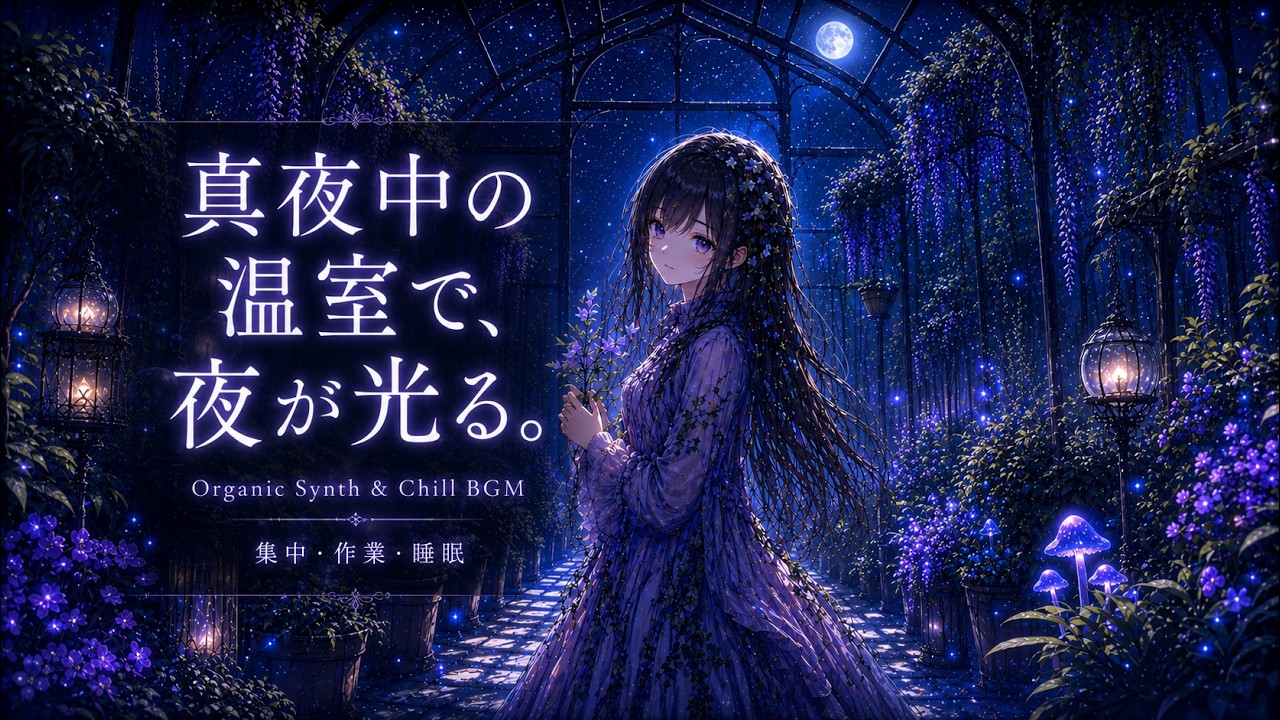 【フリーBGM】真夜中の温室で、夜が光る。