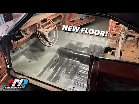 1970 Dodge Charger floor pan install | RATTY '70 Charger gets fresh metal!