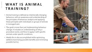 EAZA Animal Training Guidelines Overview