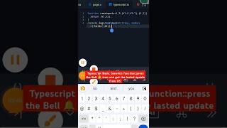 Typescript Basic Generics function#shorts #typescript #basic #generics #function #console #coding