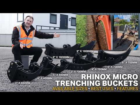 RHINOX MICRO TRENCHING BUCKET RANGE - Deep & Narrow Trenches Made Easy!