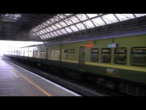 Irish Rail 8500 8510 combi EMU 8607 + 8611 arrives at Dublin Pearse