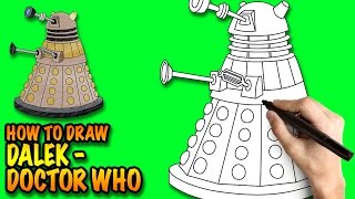 How to draw Dalek - Doctor Who - Easy step-by-step drawing lessons for kids