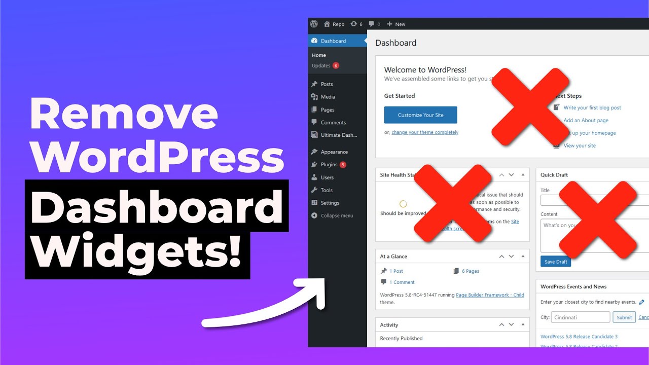 Remove Default WordPress Dashboard Widgets (No Code Required!)