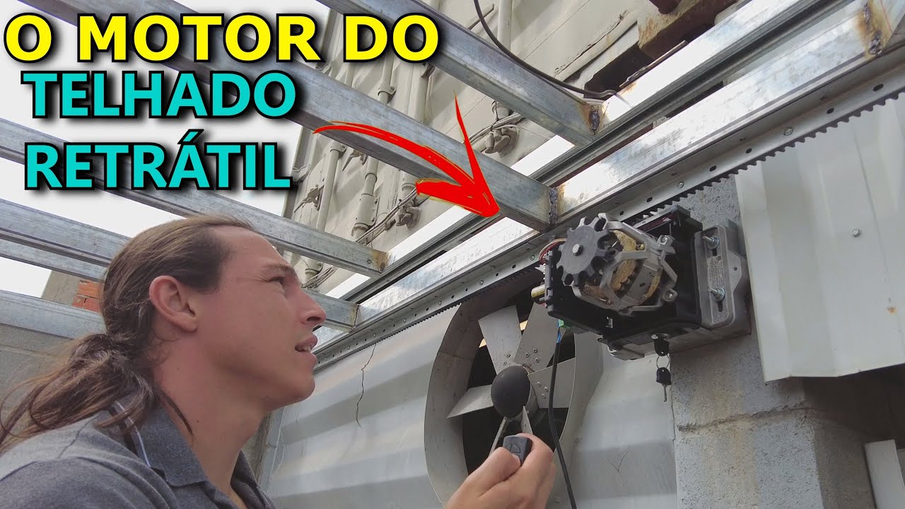 MOTOR DE PORTÃO COM INVERSOR DE FREQUÊNCIA NO TELHADO RETRÁTIL SUPER PODEROSO CASEIRO ( VÍDEO 3 )