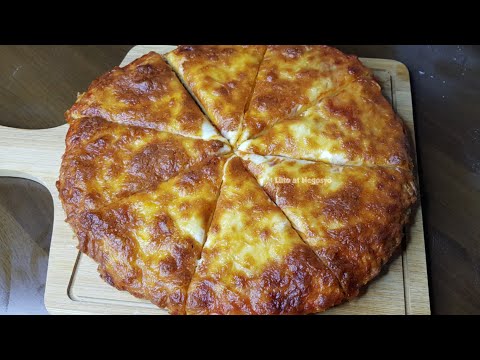 Easy Thick Crust Cheesy Pizza Recipe | Homemade